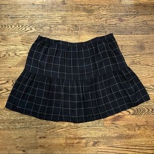 Black Windowpane Check Circle Skirt